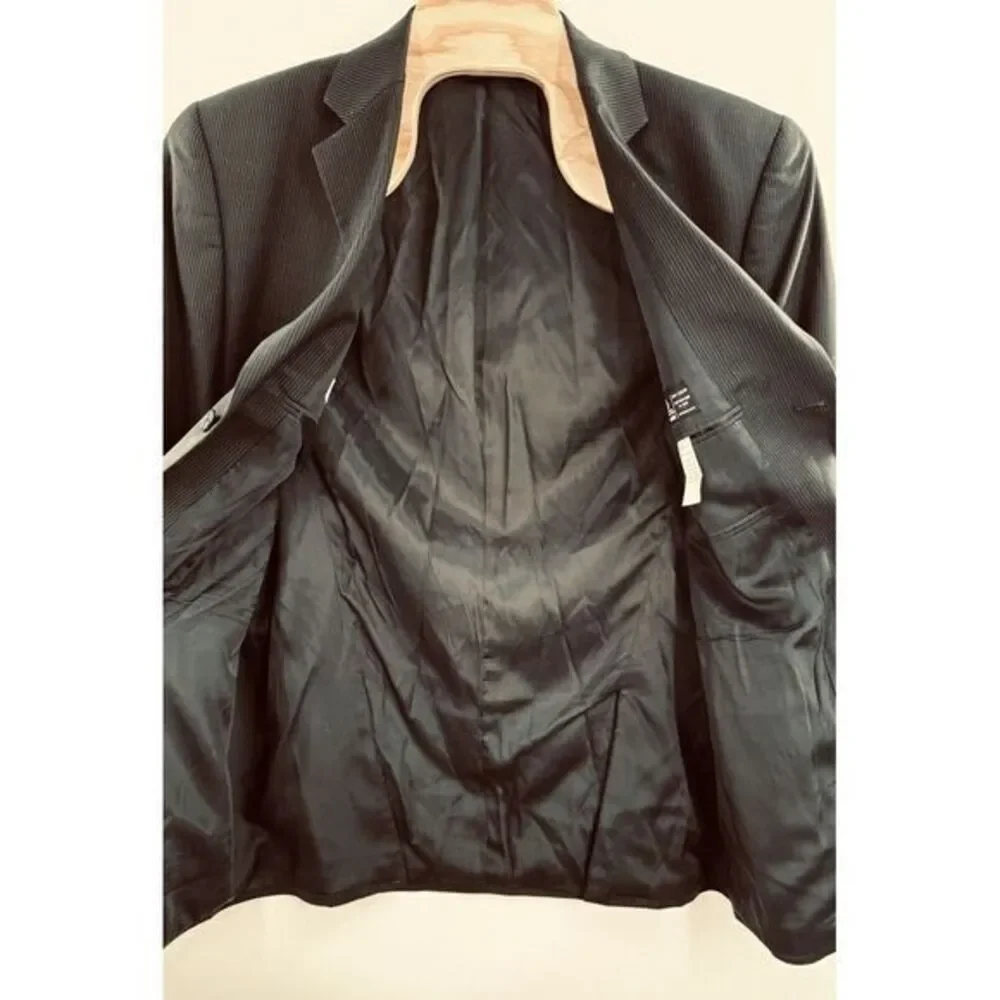 Calvin Klein Mens 46 L Black  3 Button‎ 100% Wool Blazer Sports Jacket